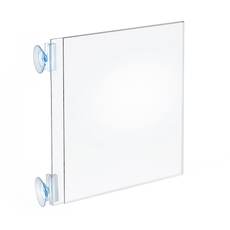 Azar Displays Two-Sided AcrylicSign Holder W/ Suction Cup Grippers 8.5" X 11", PK10 106688